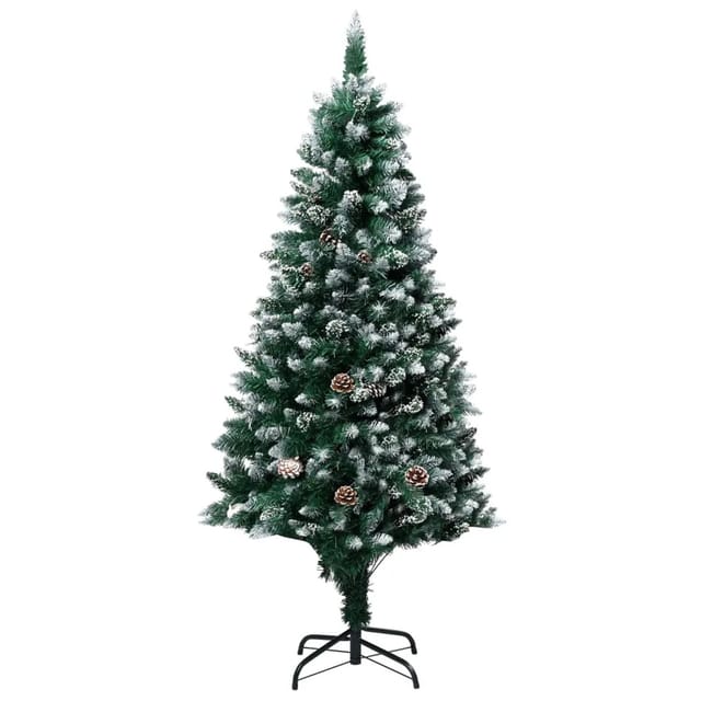 vidaXL Künstlicher Weihnachtsbaum mit Zapfen und Schnee 180 cm