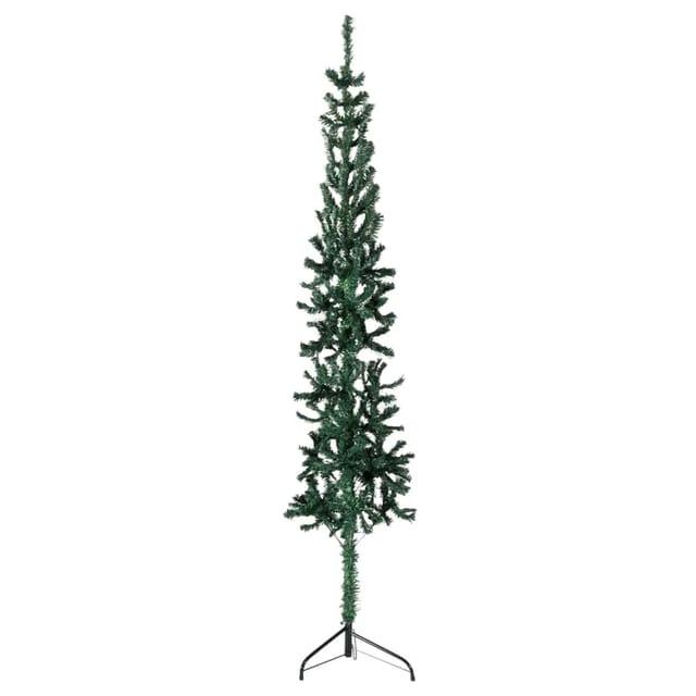 vidaXL Künstlicher Halb-Weihnachtsbaum mit Ständer Schlank Grün 120 cm