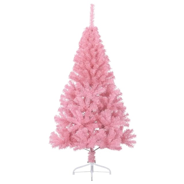 vidaXL Künstlicher Halb-Weihnachtsbaum mit Ständer Rosa 150 cm PVC