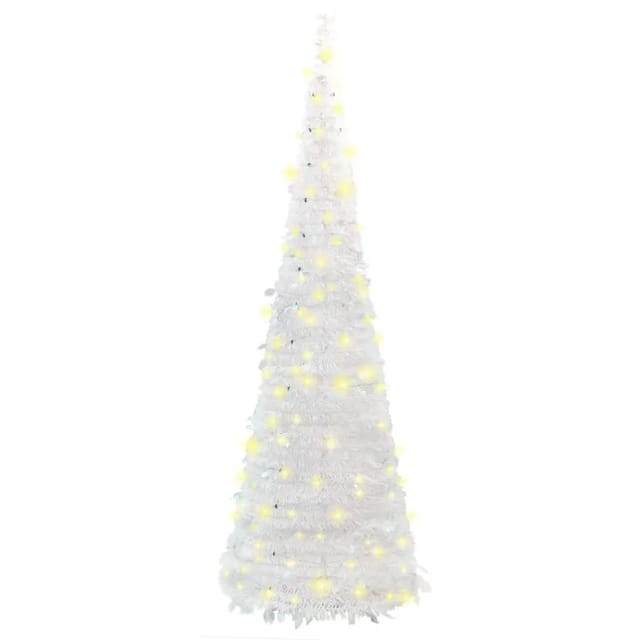 vidaXL Pop-Up-Weihnachtsbaum Künstlich 100 LEDs Weiß 150 cm