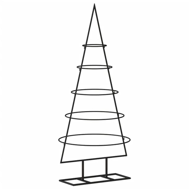 vidaXL Metall-Weihnachtsbaum für Dekorationen Schwarz 90 cm Modell 2