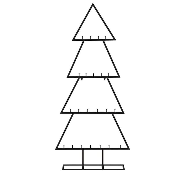 vidaXL Metall-Weihnachtsbaum für Dekorationen Schwarz 125 cm Modell 4