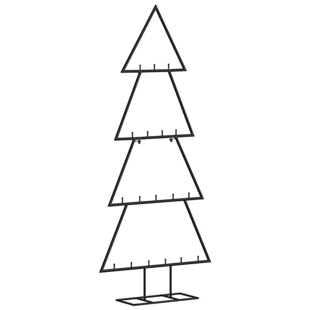 vidaXL Metall-Weihnachtsbaum für Dekorationen Schwarz 90 cm Modell 1