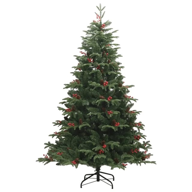 vidaXL Künstlicher Weihnachtsbaum Klappbar mit Zapfen Beeren 240 cm Modell 1