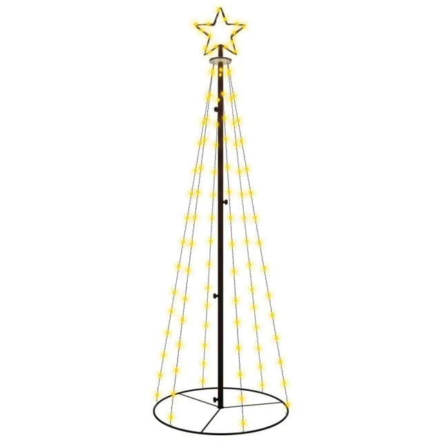 vidaXL LED-Weihnachtsbaum Kegelform Warmweiß 108 LEDs 70x180 cm