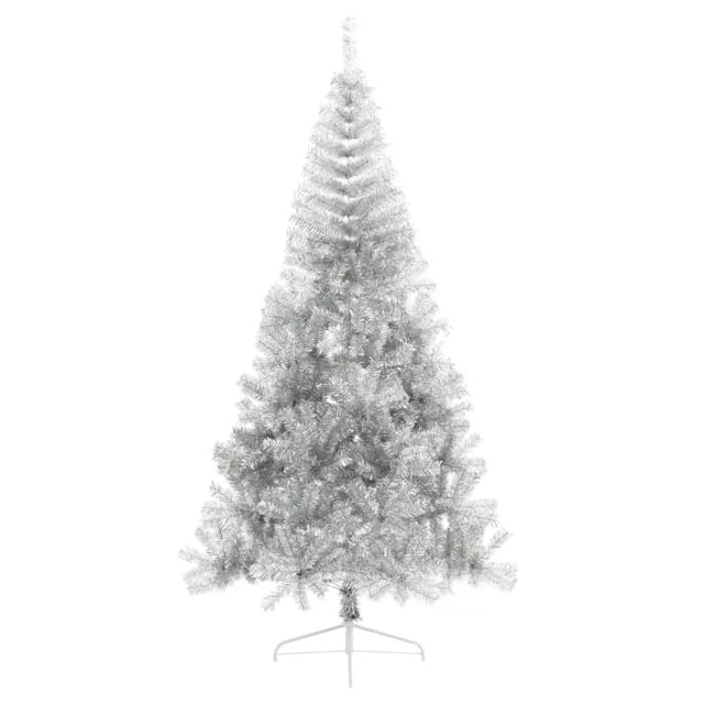 vidaXL Künstlicher Halb-Weihnachtsbaum mit Ständer Silbern 240 cm PVC