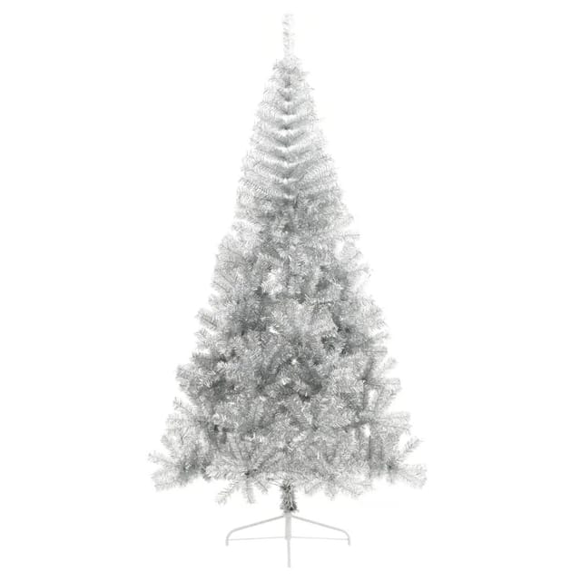 vidaXL Künstlicher Halb-Weihnachtsbaum mit Ständer Silbern 210 cm PVC