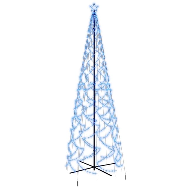 vidaXL LED-Weihnachtsbaum Kegelform Blau 1400 LEDs 160x500 cm