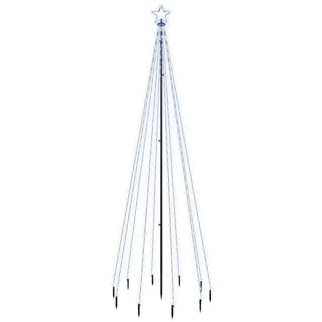 vidaXL LED-Weihnachtsbaum mit Erdnägeln Kaltweiß 310 LEDs 300 cm