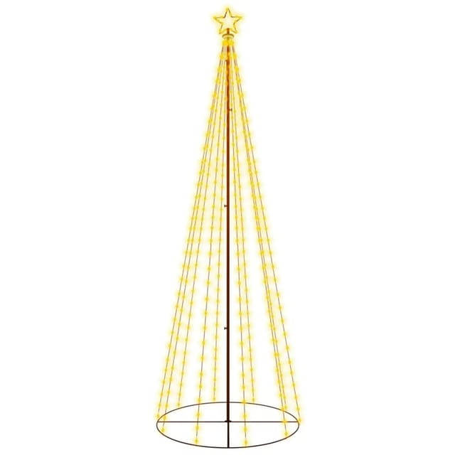 vidaXL LED-Weihnachtsbaum Kegelform Warmweiß 310 LEDs 100x300 cm