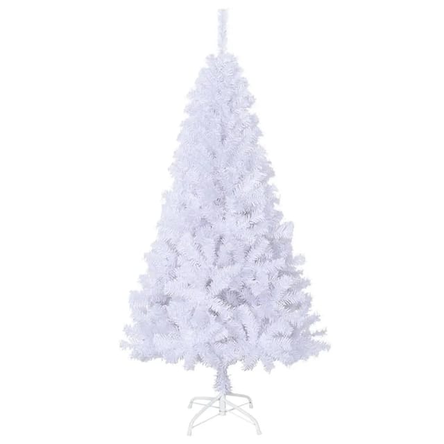 vidaXL Künstlicher Weihnachtsbaum mit Dicken Zweigen Weiß 120 cm PVC