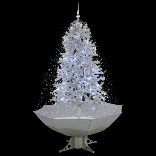 Vidaxl Schneiender Weihnachtsbaum Mit Schirmfuß Weiß 170 Cm