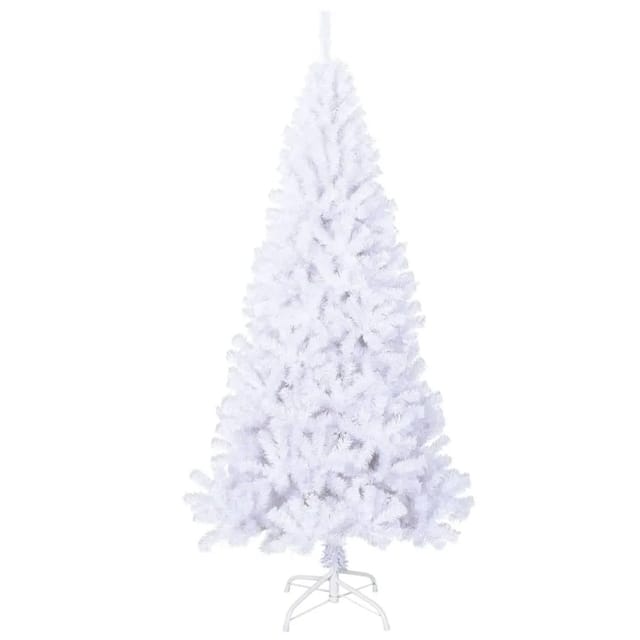 vidaXL Künstlicher Weihnachtsbaum mit Dicken Zweigen Weiß 180 cm PVC