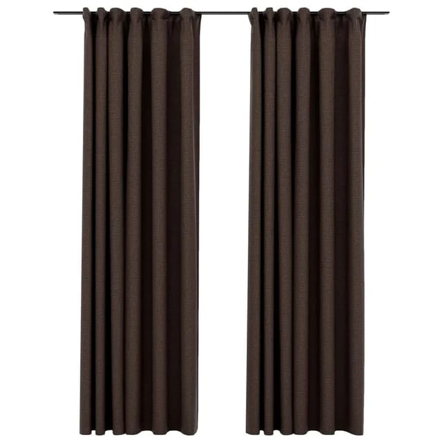vidaXL Verdunkelungsvorhänge Haken Leinenoptik 2 Stk Taupe 140x225 cm