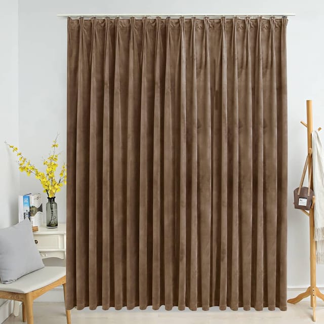 vidaXL Verdunkelungsvorhang mit Haken Samt Beige 290 x 245 cm