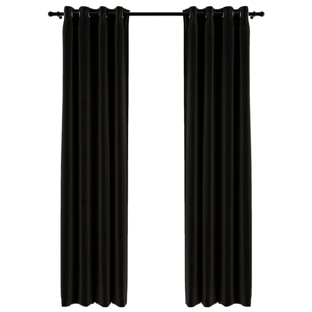 vidaXL Verdunkelungsvorhänge Leinenoptik 2 Stk Anthrazit 140x245 cm
