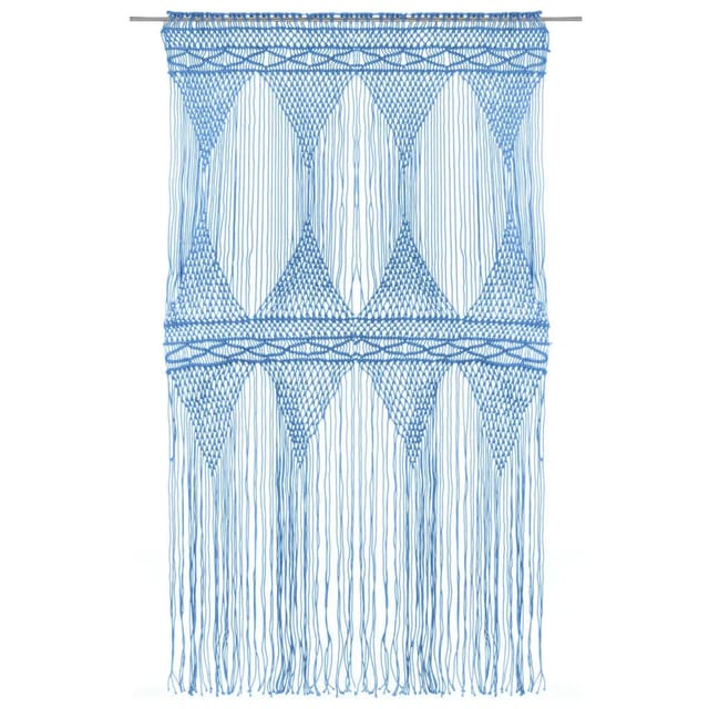 vidaXL Makramee Vorhang Blau 140x240 cm Baumwolle Modell 1