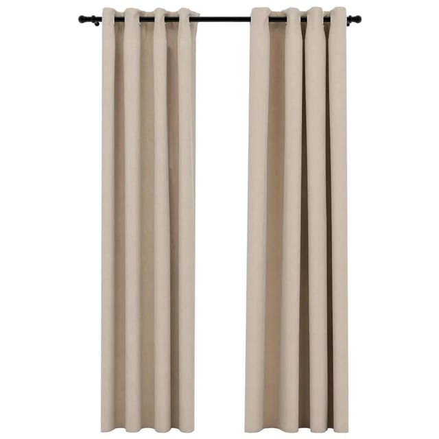 vidaXL Verdunkelungsvorhänge Ösen Leinenoptik 2 Stk Beige 140x225 cm