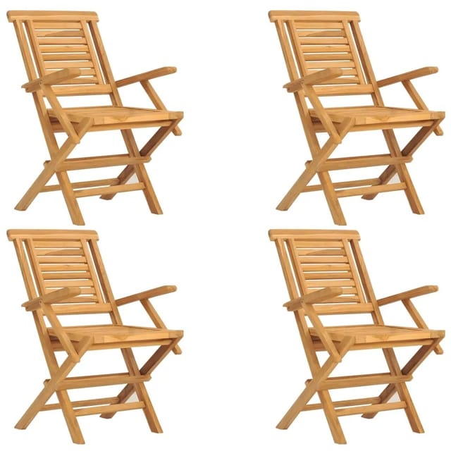 vidaXL Gartenstühle 4 Stk. Klappbar 56x63x90 cm Massivholz Teak