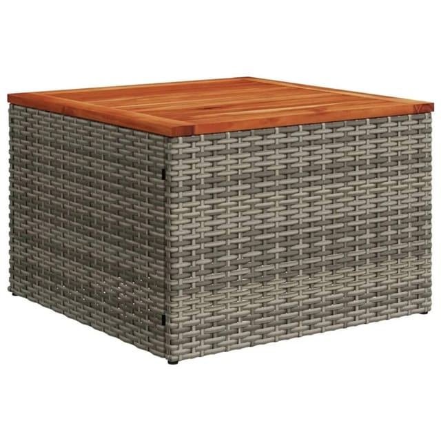 vidaXL 11-tlg Garten-Sofagarnitur mit Kissen Grau Poly Rattan Modell 53