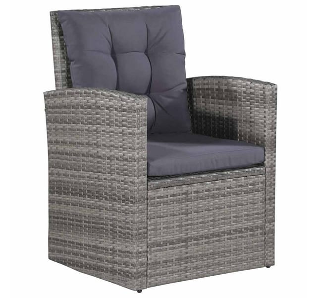 vidaXL 6-tlg Garten-Lounge-Set mit Auflagen Poly Rattan Grau Modell 8