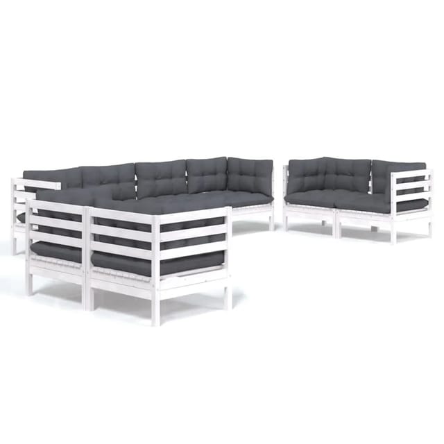 vidaXL 8-tlg Garten-Lounge-Set mit Kissen Massivholz Kiefer Modell 12