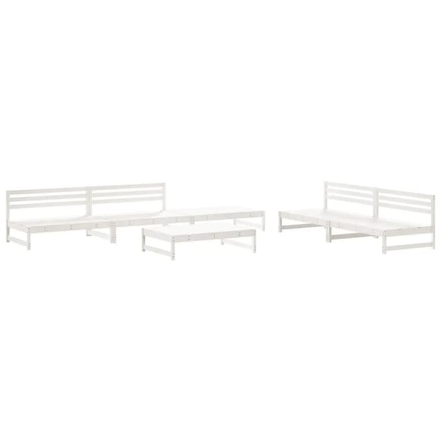 vidaXL 6-tlg Garten-Lounge-Set Weiß Massivholz Kiefer Modell 6