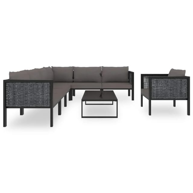 vidaXL 8-tlg Garten-Lounge-Set mit Auflagen Poly Rattan Anthrazit Modell 1