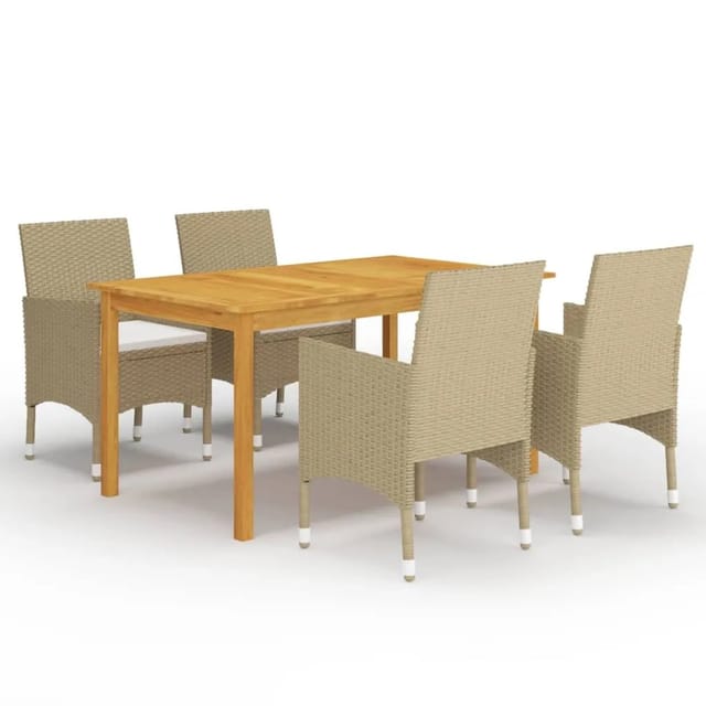 vidaXL 5-tlg Garten-Essgruppe Beige Modell 2