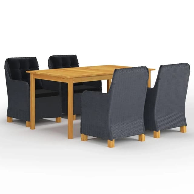 vidaXL 5-tlg Garten-Essgruppe Dunkelgrau Modell 7