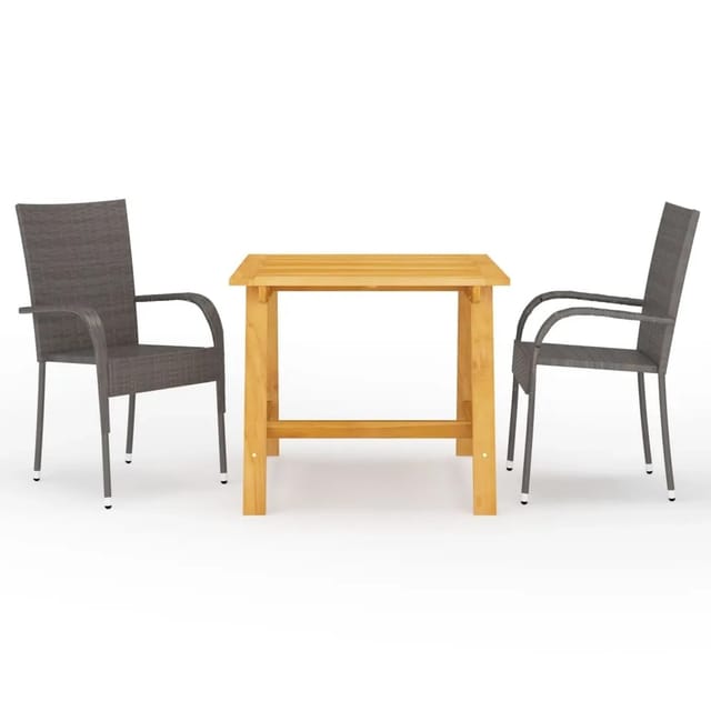 vidaXL 3-tlg Garten-Essgruppe Braun Modell 9