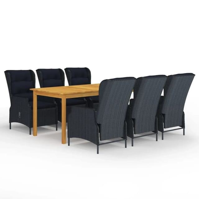 vidaXL 7-tlg Garten-Essgruppe Dunkelgrau Modell 5