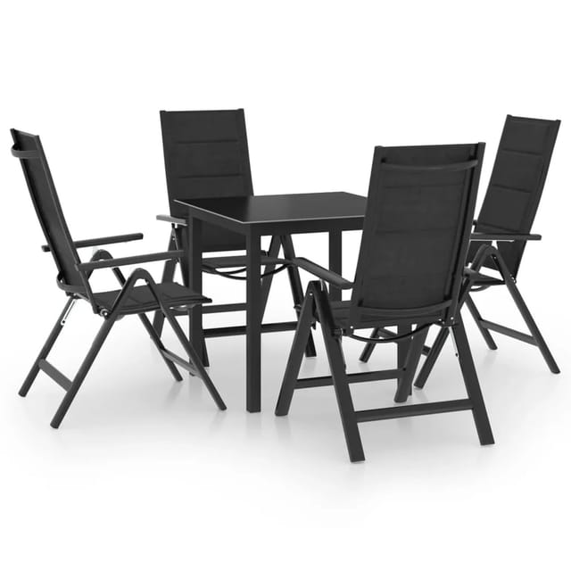 vidaXL 5-tlg Garten-Essgruppe Aluminium Anthrazit