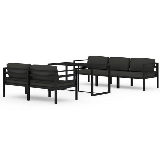 vidaXL 6-tlg Garten-Lounge-Set mit Kissen Aluminium Anthrazit Modell 12