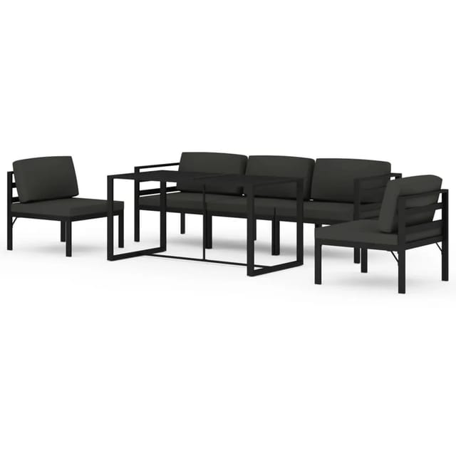 vidaXL 6-tlg Garten-Lounge-Set mit Kissen Aluminium Anthrazit Modell 11