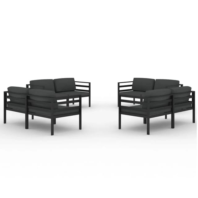 vidaXL 8-tlg Garten-Lounge-Set mit Kissen Aluminium Anthrazit Modell 7