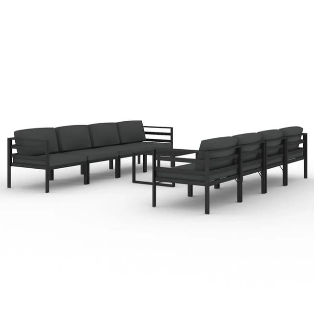 vidaXL 9-tlg Garten-Lounge-Set mit Kissen Aluminium Anthrazit Modell 2