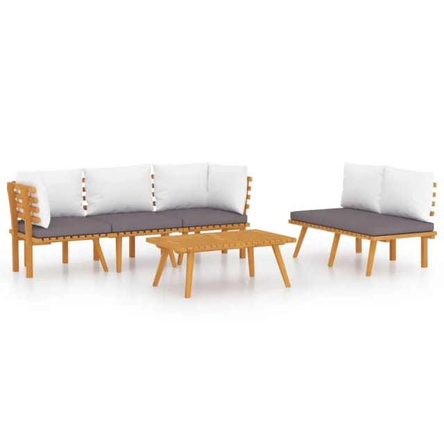 vidaXL 5-tlg Garten-Lounge-Set mit Kissen Massivholz Akazie Modell 9