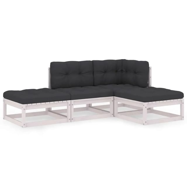 vidaXL 4-tlg Garten-Lounge-Set mit Kissen Kiefer Massivholz Modell 10