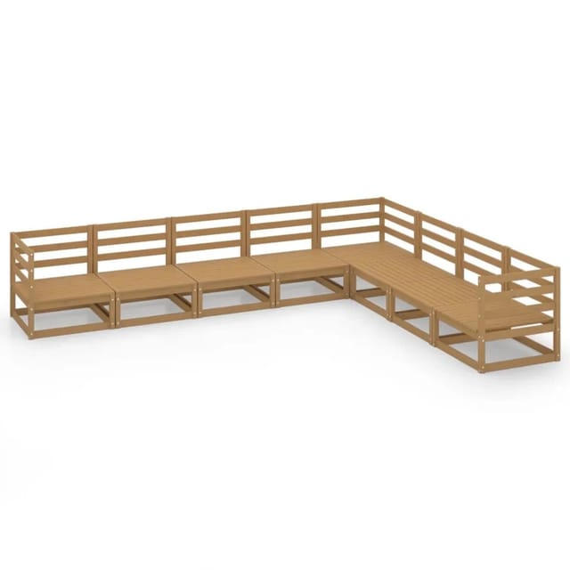 vidaXL 8-tlg Garten-Lounge-Set Honigbraun Massivholz Kiefer Modell 21