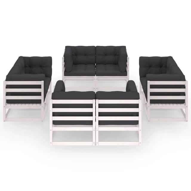 vidaXL 8-tlg Garten-Lounge-Set mit Kissen Kiefer Massivholz Modell 4
