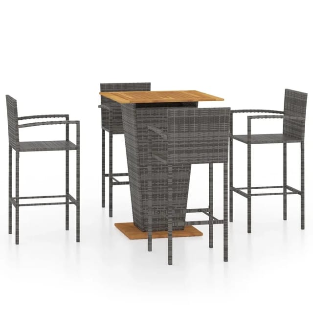 vidaXL 5-tlg Gartenbar-Set Grau Modell 2