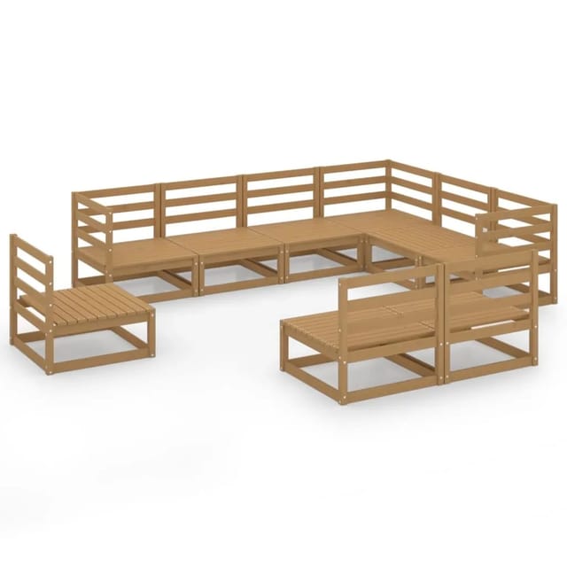 vidaXL 9-tlg Garten-Lounge-Set Honigbraun Massivholz Kiefer Modell 15