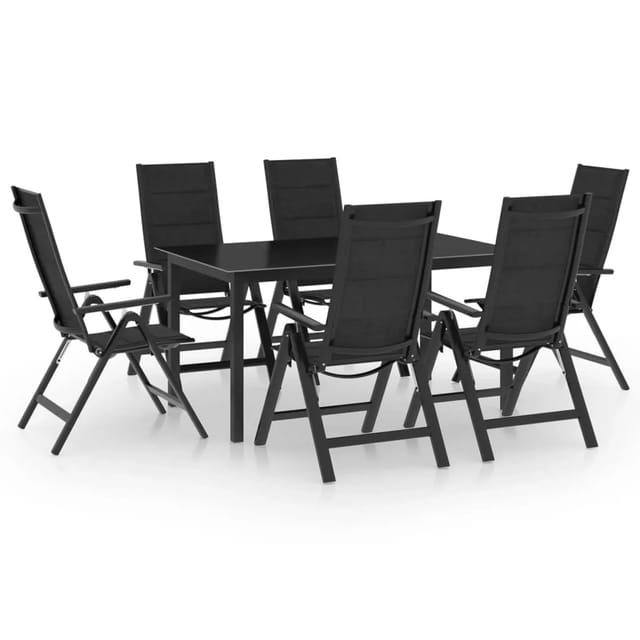 vidaXL 7-tlg Garten-Essgruppe Aluminium Anthrazit
