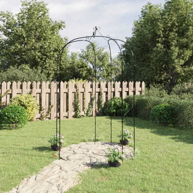 Vidaxl - Gartenbogen Schwarz Ø180x255 Cm Stahl
