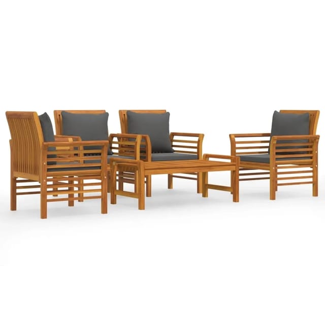vidaXL 5-tlg Garten-Lounge-Set mit Kissen Massivholz Akazie Modell 14