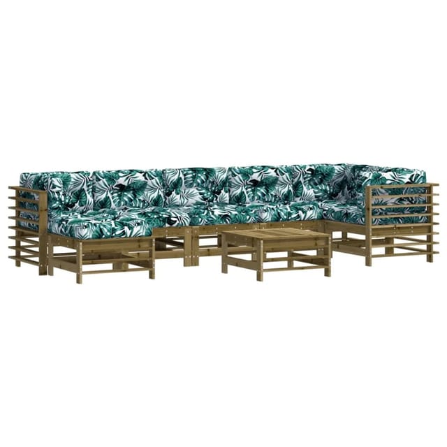 vidaXL 8-tlg Garten-Lounge-Set mit Kissen Imprägniertes Kiefernholz Modell 27