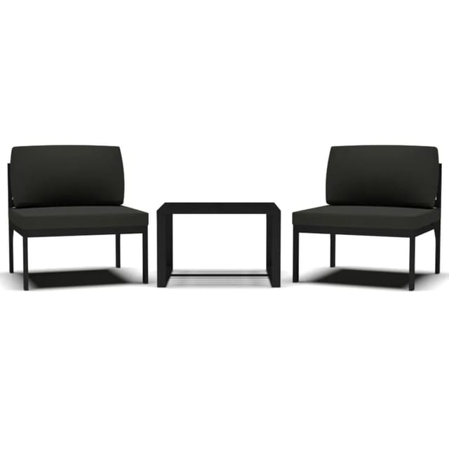 vidaXL 3-tlg Garten-Sofagarnitur mit Kissen Aluminium Anthrazit