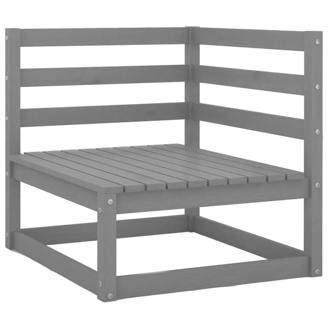 vidaXL Garten-Ecksofas 2 Stk. Grau Massivholz Kiefer Modell 1