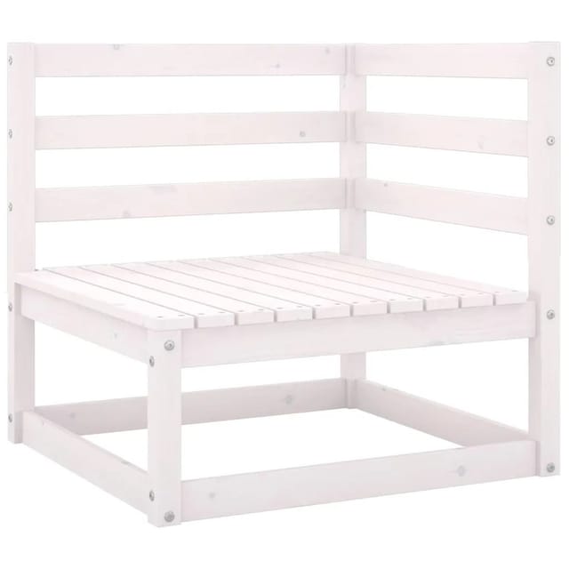vidaXL Garten-Ecksofas 2 Stk. Weiß Kiefer Massivholz